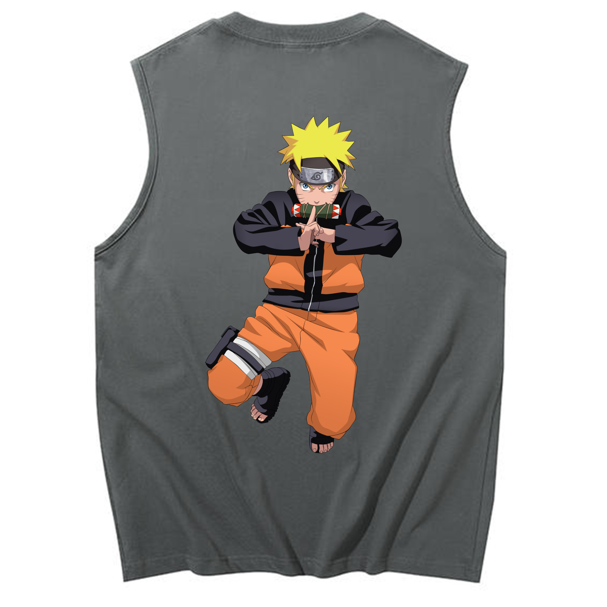 （画像用） NARUTO -ナルト- うずまき ナルト Uzumaki Naruto コットン100％タンクトップ（背面プリント）